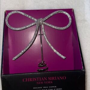 Christian Siriano Silver Rhinestone Bow Tree Topper Christmas Viral